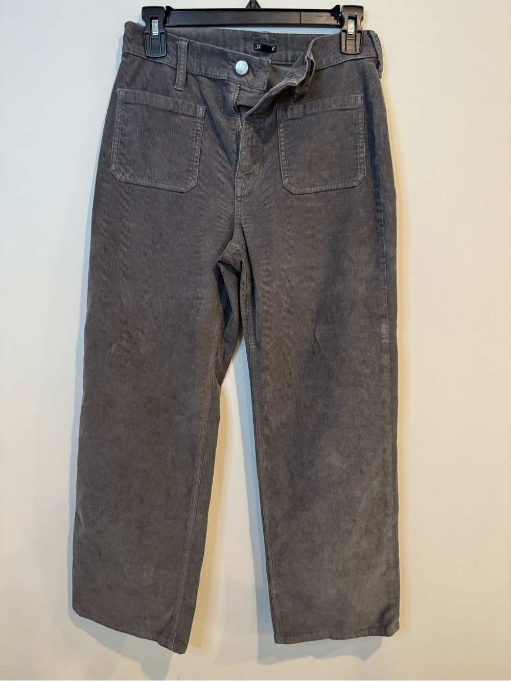 J. Crew Women's Corduroy BootCut Pants in Charcoal Gray Mid Rise Y2K Size 25